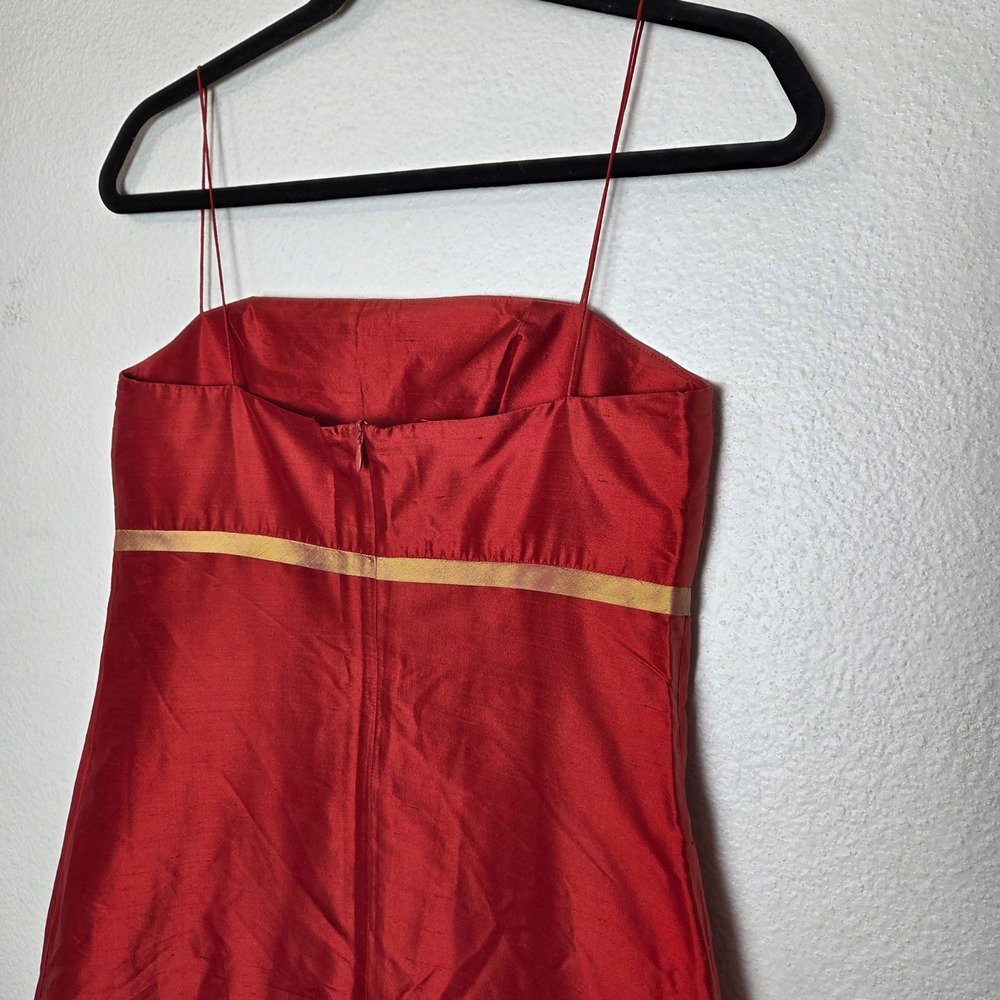 Aria Y2k taffeta red cocktail dress homecoming empire waist womens size 4 - Picture 6 of 12